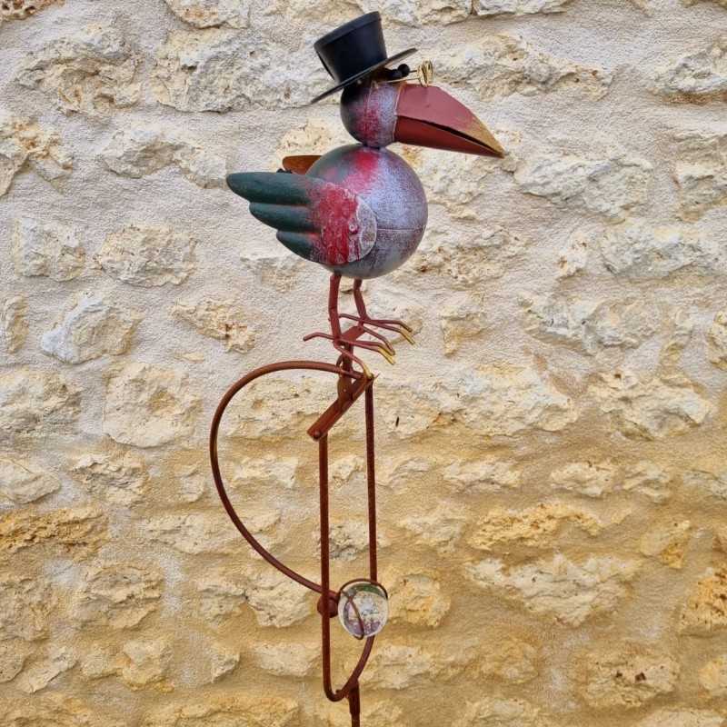 Balancier, pic de jardin en fer corbeau coloré rond 39,90 € LEZARD DU JARDIN