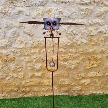 balancier de jardin pic tuteur décoratif hibou H132 45,90 € LEZARD DU JARDIN
