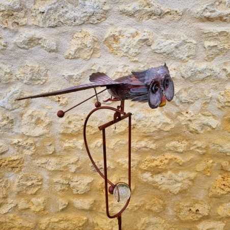 balancier de jardin pic tuteur décoratif hibou H132 45,90 € LEZARD DU JARDIN