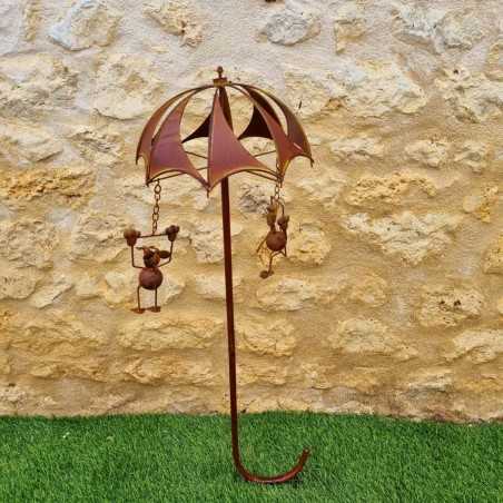 Pic de Jardin Décoratif - Mobile Éolienne en Fer Chat et Souris | Lézard du Jardin