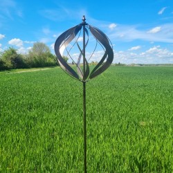 Dekorative Gartenwindmühle Châteaudun | Windmühle aus patiniertem braunem Metall