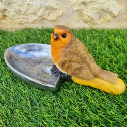 Vogeltränke und Futterstelle aus Harz in Form einer Schaufel
