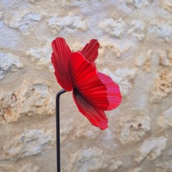 Mohn aus Eisen auf Stab