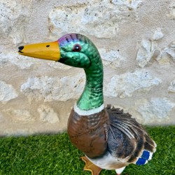 Stockentenfigur aus Metall