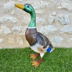 Stockentenfigur aus Metall