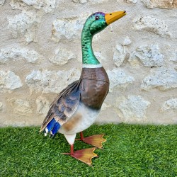 Stockentenfigur aus Metall