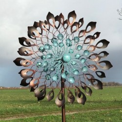 Dekorative Gartenwindmühle aus Eisen 213x60x27 Modell Budos Windmühle Gartenskulptur aus Metall