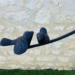 Gartenmobilé bunter Vogel aus Metall H133 Ansicht des Gegengewichts