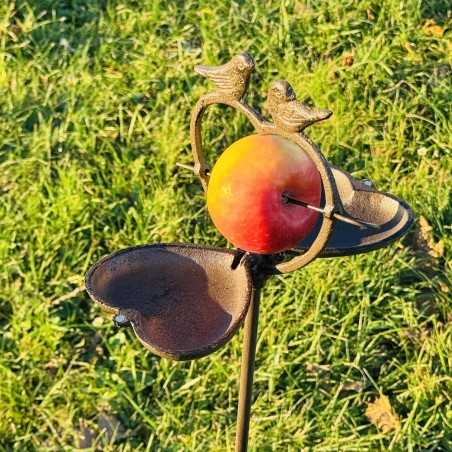 Vogelfutterstelle auf Metallstab im Garten, 108 cm hoch