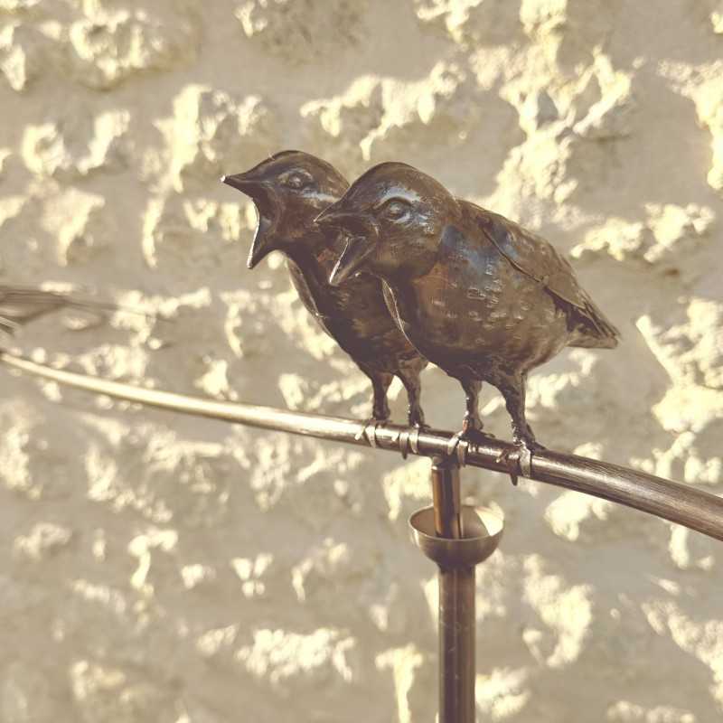 Mobile Edelstahl Schwalben – Design Gartenskulptur aus Metall – Lézard du Jardin