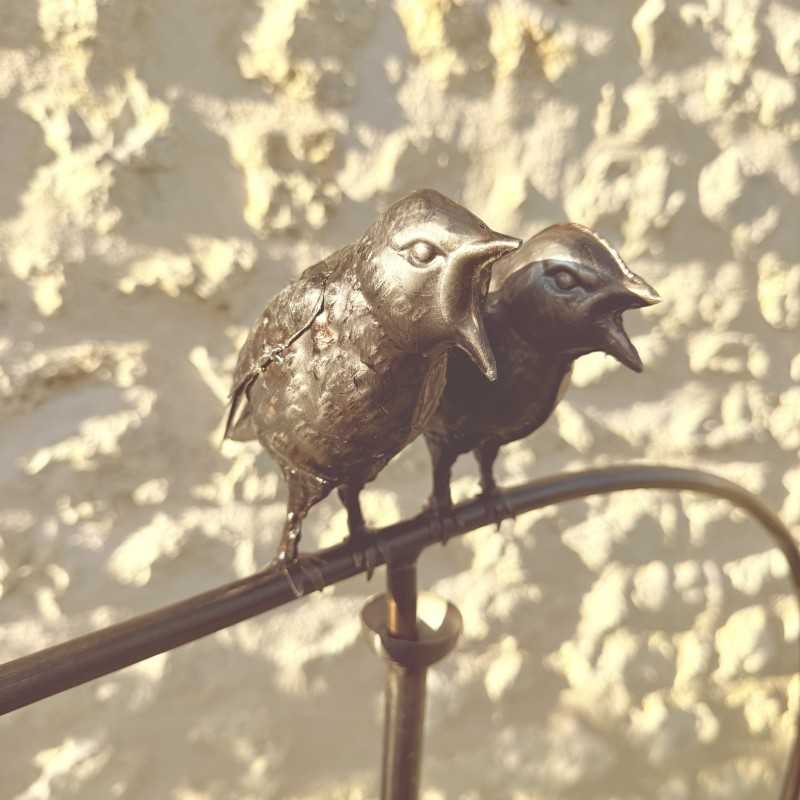 Mobile Edelstahl Schwalben – Design Gartenskulptur aus Metall – Lézard du Jardin