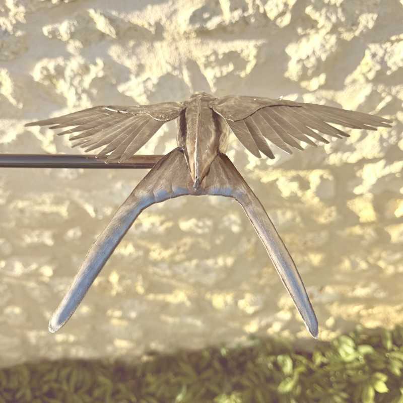 Mobile Edelstahl Schwalben – Design Gartenskulptur aus Metall – Lézard du Jardin