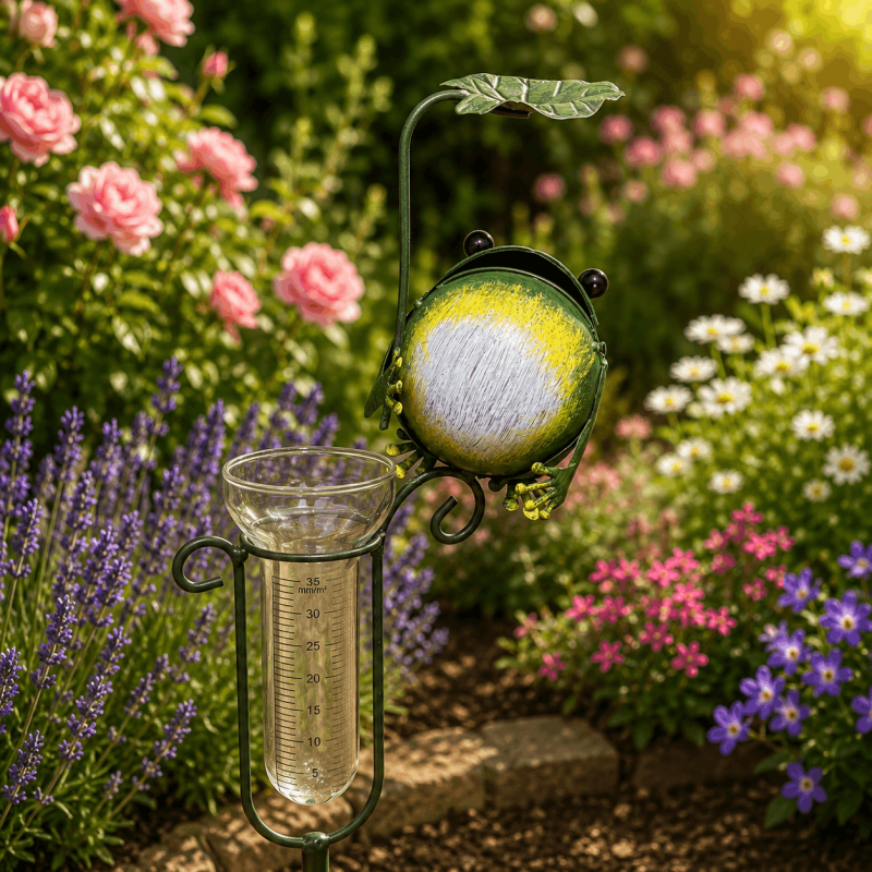 Abreuvoir mangeoire à oiseaux sur pic couleur rouille – Une escale pleine de charme au jardin