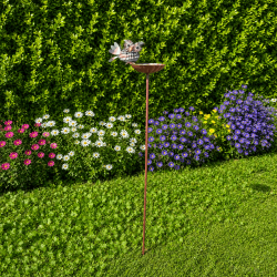 Mangeoire abreuvoir à oiseaux sur pic – Une décoration pleine de vie pour le jardin