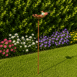 Vogelbad auf Erdspieß mit Kolibri für den Garten