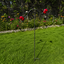 Garten-Mobile Marienkäfer aus Metall mit Pendel