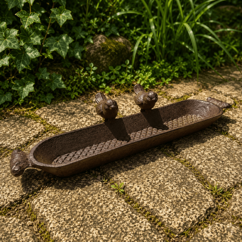 Dekoratives Vogelbad aus Gusseisen für Garten und Terrasse