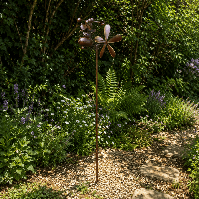 Hohes Gartenwindspiel Hund im Flugzeug – 157 cm