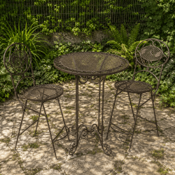 Gartenmöbel mit Stehtisch – Bistroset aus Metall, 3-teilig
