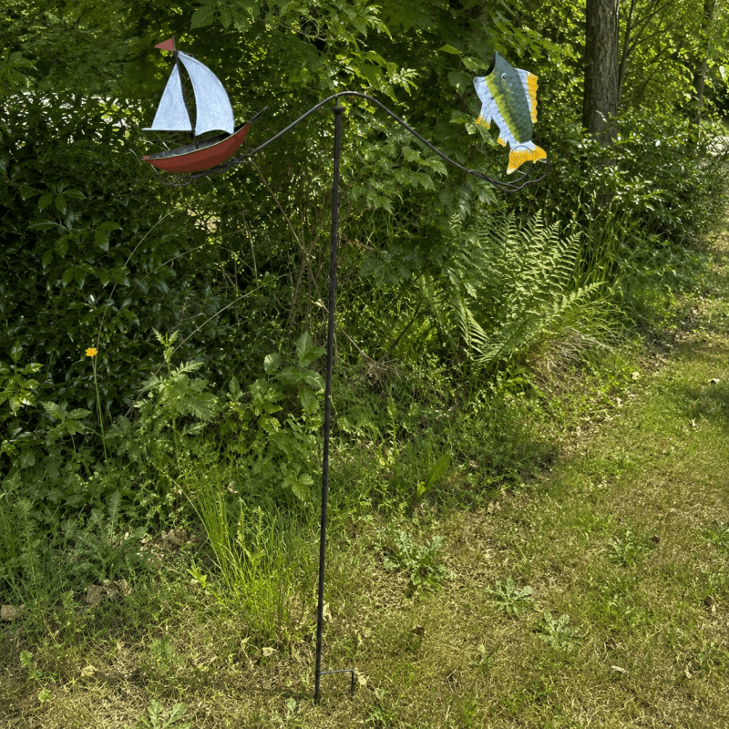 Gartenmobile Segelboot und Fisch – Gesamtübersicht