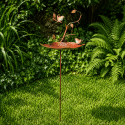Hohe Vogeltränke auf Gartenstab aus Metall – 146 cm