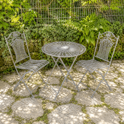 Gartenmöbel-Set für 2 Personen in Antikgrau