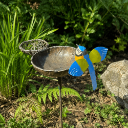 Meisenknödelhalter mit handbemalter Blaumeise