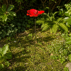 Hoher Mohnblumen-Gartenstecker aus Metall – 108 cm