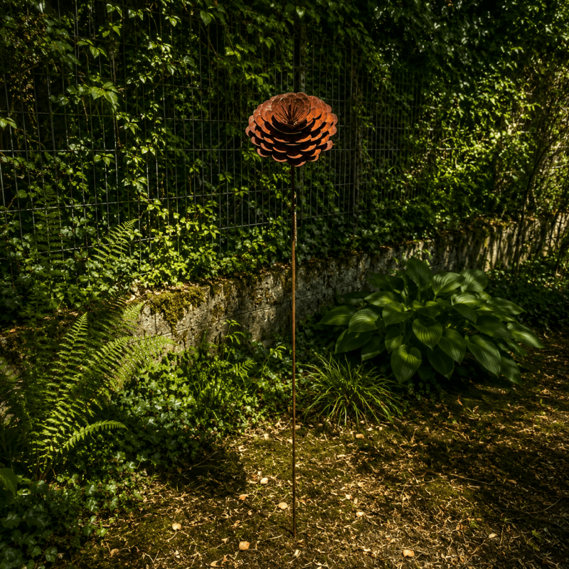 Hoher Gartenstecker Rose aus Metall – 160 cm