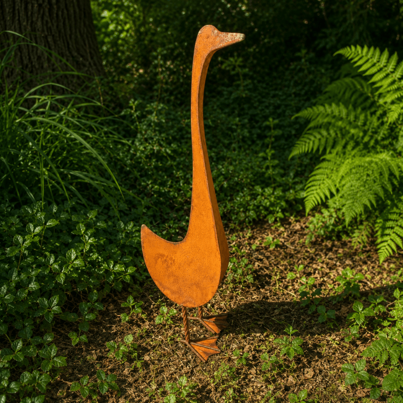 Gänse-Gartendekoration aus Metall – 75 cm