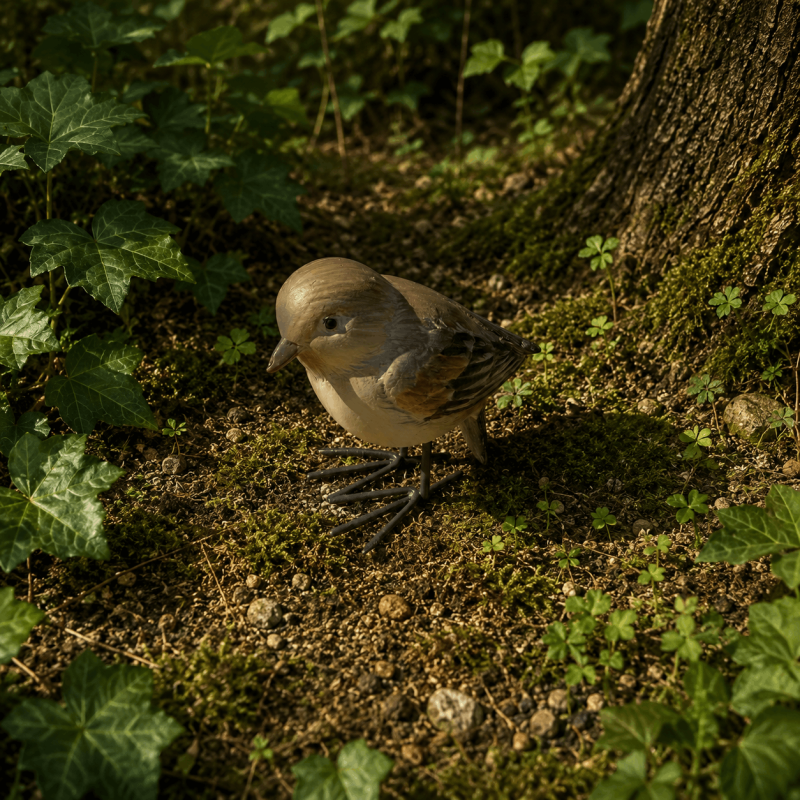 Petit oiseau décoratif en résine à poser