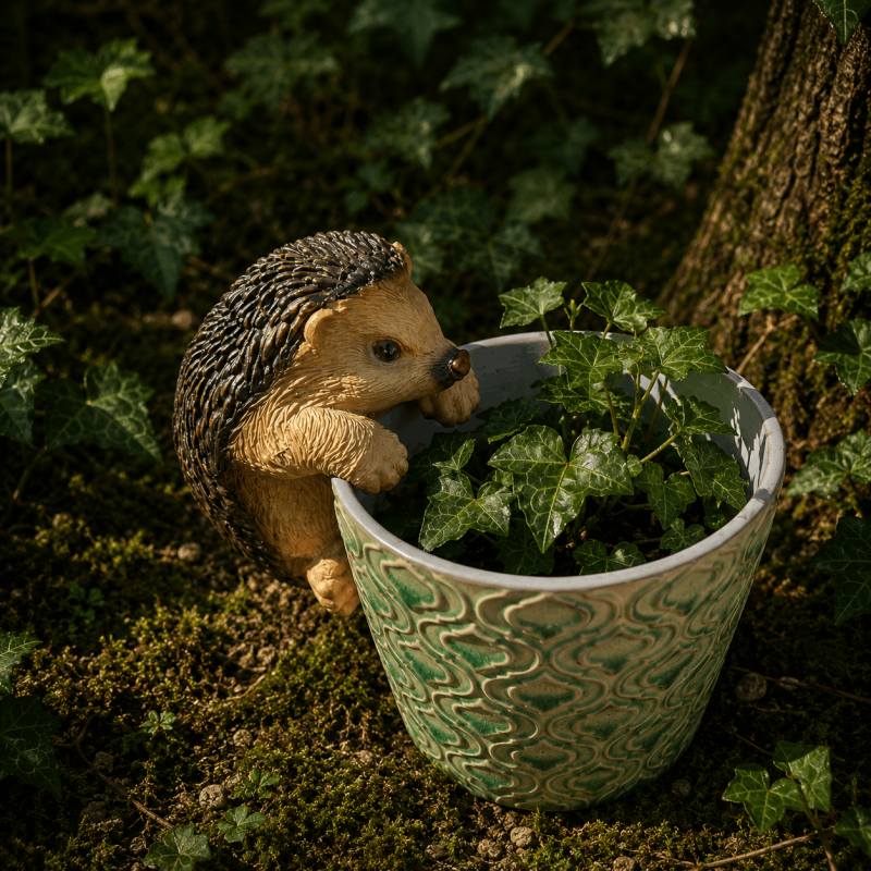 Igel-Dekoration zum Einhängen an einen Pflanztopf