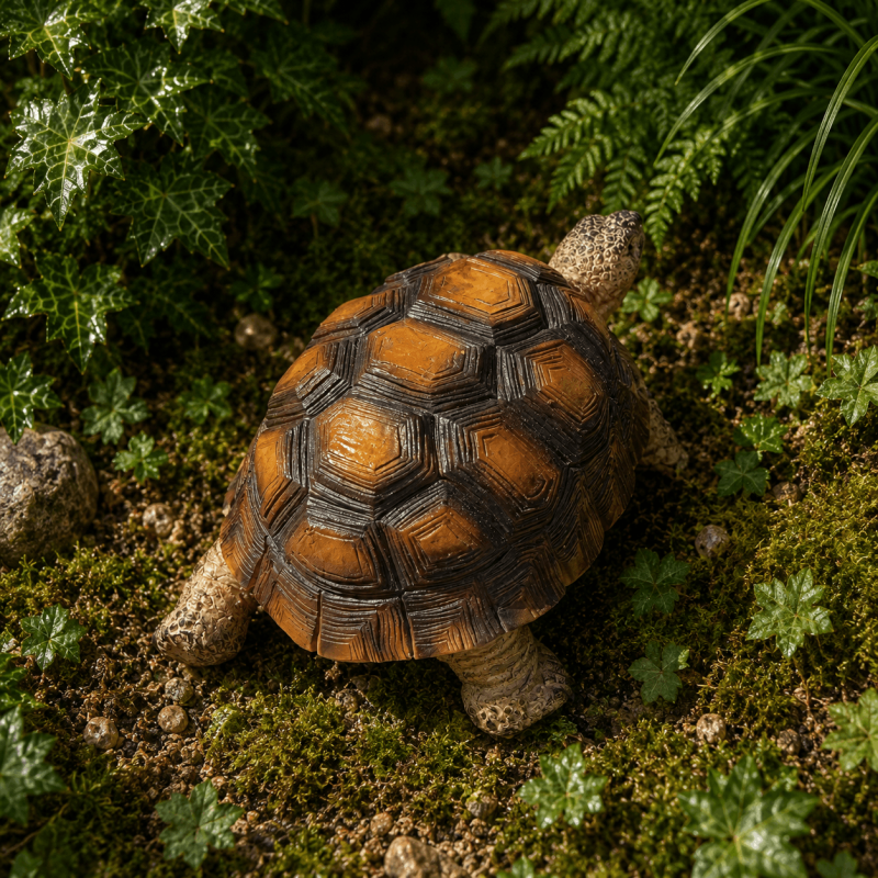 Strukturierter brauner Panzer der Schildkrötenfigur