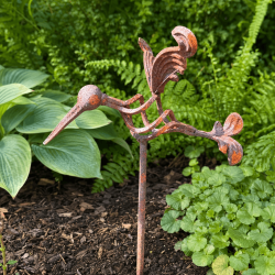 Pic décoratif oiseau en métal rouillé – 114 cm