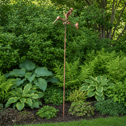 Pic décoratif oiseau en métal rouillé – 114 cm